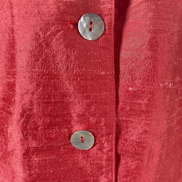 Kathleen Sommers 8 M Coral Pink Silk Blazer Jacket Art to Wear Church Evening - Picture 7 of 9